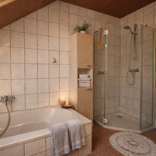 Badezimmer mit Badewanne 
