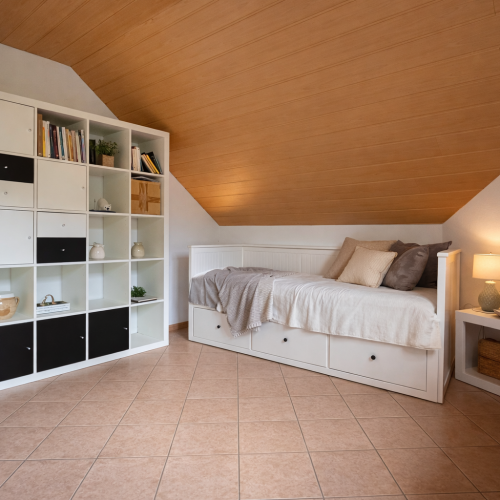 Wohnzimmer mit Schlafsofa 